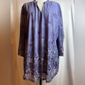 Beautiful Floral Purple, two layer Women's tunic